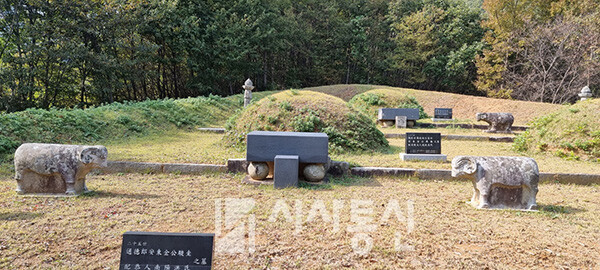 ▲ 예산군 향토문화재로 지정된 죽리 김이교 묘