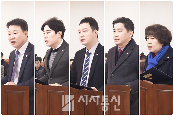 ▲ 좌측부터 박경원 의원, 김상수 의원, 이진환 의원, 김동훈 의원, 이정애 의원